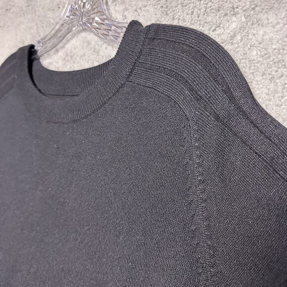 Vintage Y2K Adidas Mens Silk Cashmere Sweater L Pullover Black Golf Minimal - Picture 2 of 11